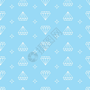钻石背景白色插图蓝色水晶包装纸石头宝石珠宝墙纸背景图片