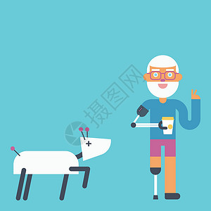 羊前腿家用机器人概念技术房子插图男人朋友智力家庭服务老年白色设计图片