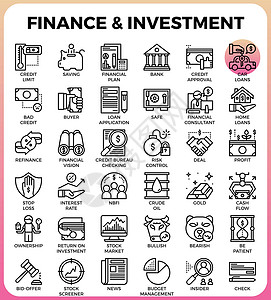 止损金融投资概念线 ico设计图片