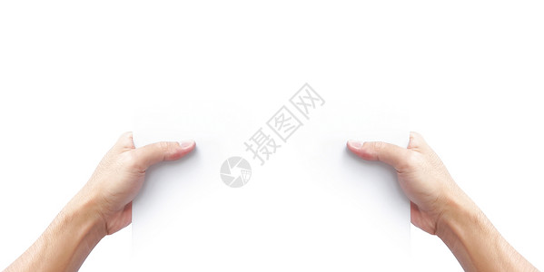 手持空白白皮书为 tex 做广告框架白色广告牌手指文档手臂问候语横幅男人广告背景