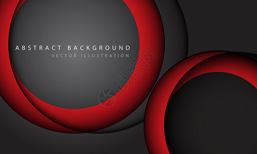 抽象的红色圆圈在灰色上重叠阴影与简单的文本设计现代未来主义背景矢量图背景图片