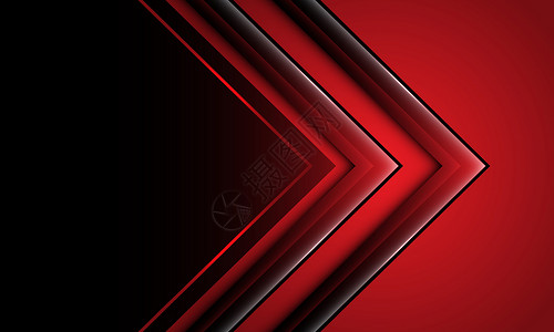 抽象深红色箭头方向与黑色空白空间设计现代未来技术背景矢量图背景图片