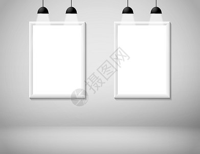 墙上的灯墙上有灯矢量它制作图案的空白白框插画