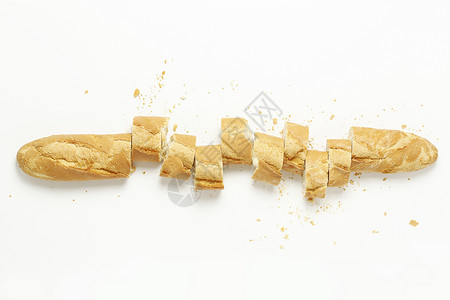 切片袋式面包营养白色美食饮食面包屑脆皮食物背景图片