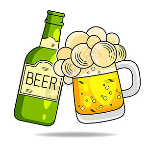 贮藏啤酒啤酒图标细线为 Web 和简约平面设计插画
