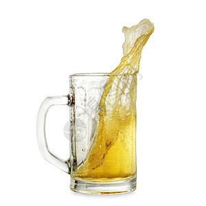 啤酒喷洒泡沫流动酒吧液体啤酒厂黄色茶点玻璃气泡派对高清图片