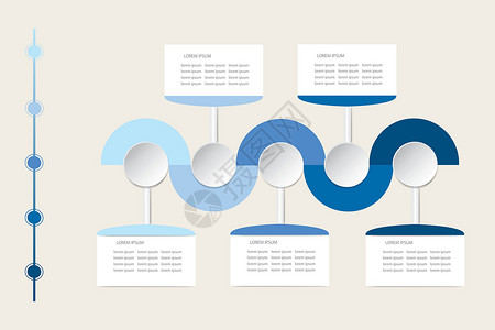 丙中洛现代信息图表矢量作为蓝色科洛阴影中的波浪插画