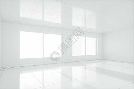 白色的空房间 阳光来自 window3d 渲染建筑学财产地板公寓框架商业地面建筑反射插图背景