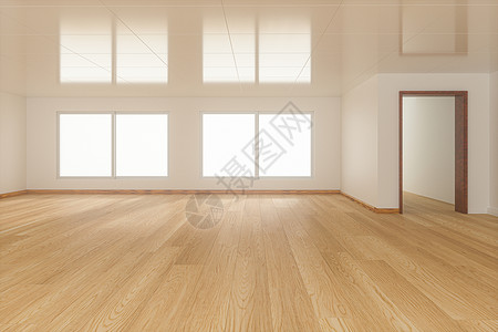 白色的空房间 阳光来自 window3d 渲染反射公寓财产木头商业框架建筑建筑学地面房子背景