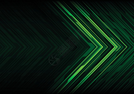 黑线鳕抽象绿光黑线箭头多边形未来方向设计现代技术背景矢量图设计图片