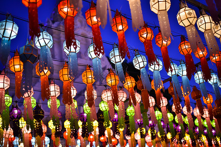 泰国和中国欢庆节的绿灯师泰国和中国街道庆典旅行文化节日旅游灯笼遗产背景图片