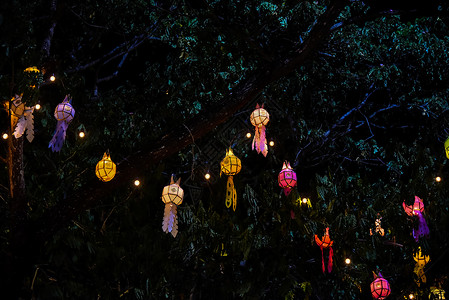 泰国和中国欢庆节的绿灯师泰国和中国庆典遗产旅游灯笼街道节日旅行文化背景图片
