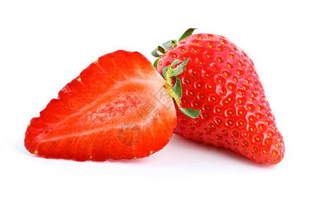 红草莓 整半背景图片
