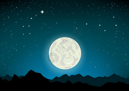 月亮山和星座插画