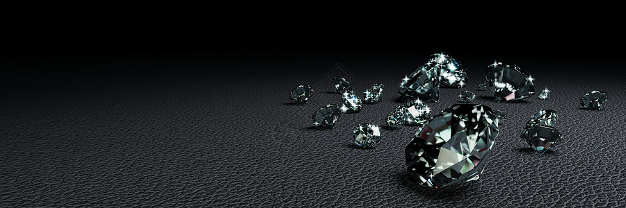 3D 渲染深灰色表面上的许多尺寸钻石奢华石头婚姻宝石礼物玻璃水晶蓝色戒指火花背景图片