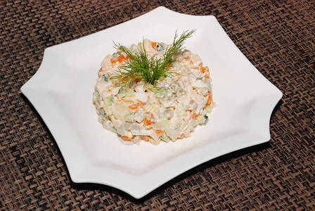 俄罗斯沙拉熟的菜单高清图片
