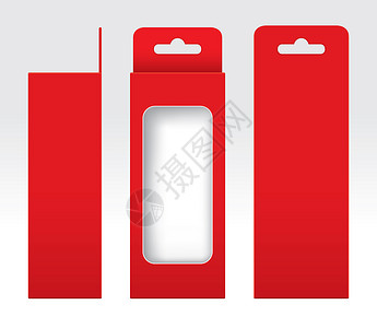 挂红盒窗口切出包装模板空白 空盒红纸板 礼品盒红牛皮纸包装纸箱 高级红盒空礼物盒推介会商品奢华品牌推广礼物盒子盒装纸盒背景图片