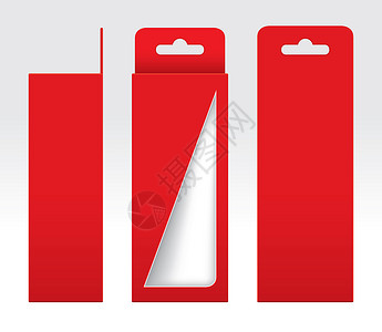 挂红盒窗口切出包装模板空白 空盒红纸板 礼品盒红牛皮纸包装纸箱 高级红盒空展示盒子商品纸盒推介会礼物小样推广品牌立方体背景图片