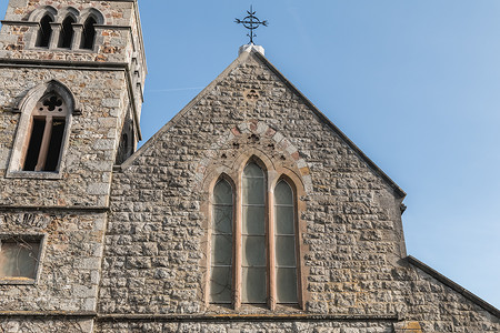 玛丽伊丽莎白卢德斯豪斯蓝色的教会高清图片