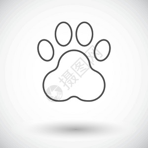 动物爪印爪子图标印狗脚印哺乳动物按钮野生动物标识小狗艺术插图掌印插画