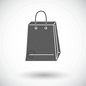 袋子商店单个图标商业营销夹子插图商品包装黑色零售产品销售背景图片