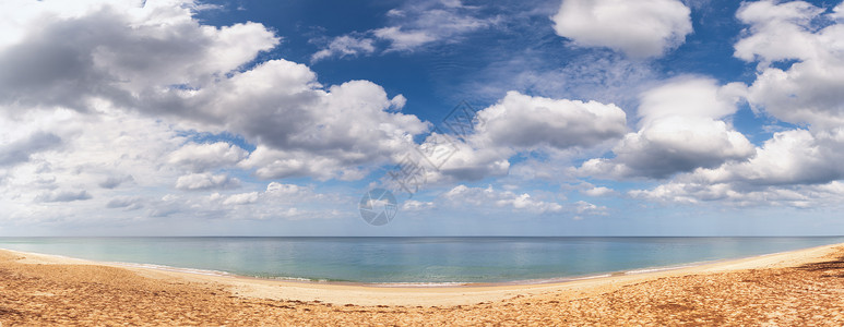 曼海蒂阳光明媚的日子里 安达曼海的全景风景宁静 热带海滩的景观全景风景 海洋 旅游和度假目的地的海景自然背景背景