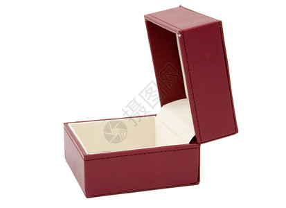 白色背景上的空红色礼品盒念日空白生日盒子展示礼物背景图片