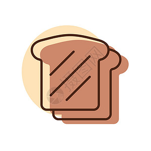 BreadToast 矢量图标 快餐标志食物小吃营养午餐粮食脆皮插图小麦节食面包背景图片
