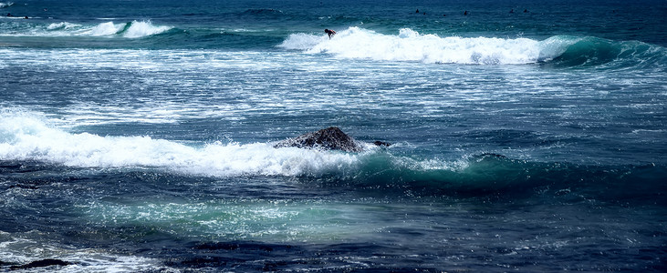 太阳光灯冲浪者乘着浮板蓝海水随心所欲设施假期乐趣游泳海滩行动旅行游乐海洋运动背景图片