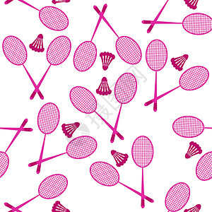 羽毛球矢量图羽毛球羽毛球和球拍 夏季运动和放松 矢量图 无缝模式公鸡贴纸娱乐闲暇小鸟游戏活动插图乐趣爱好设计图片