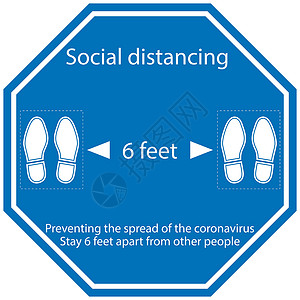 距离标记脚符号标记站立位置地板作为人们站立 6 英尺的标记为加强社会距离矢量图案而实施的做法安全生活磁带插图市场民众店铺仪表地面感染插画