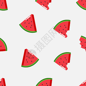 水果西瓜无缝模式矢量图白色背景背景图片