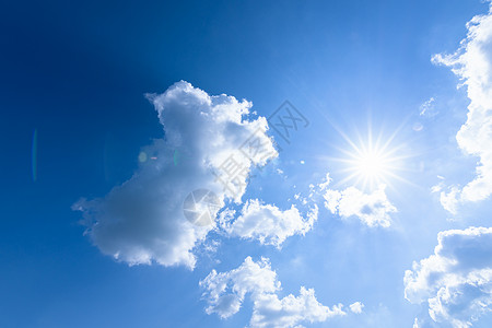 射出广角 天空 云层和白天的阳光白色气候航空地球多云天蓝色预测气象天气环境背景图片