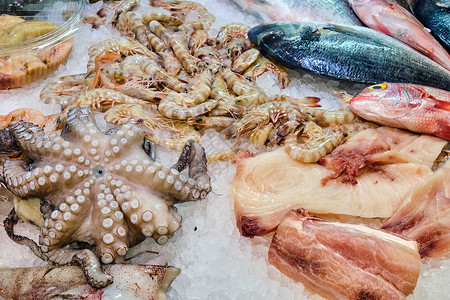 鱿鱼虾健康自动售货机高清图片