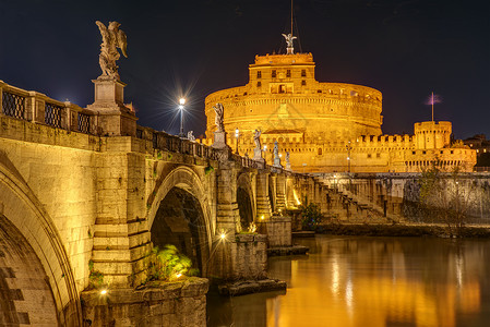 著名的Castel圣安吉洛和圣安吉洛桥高清图片