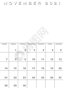 2021年11月2021日日历模板背景图片