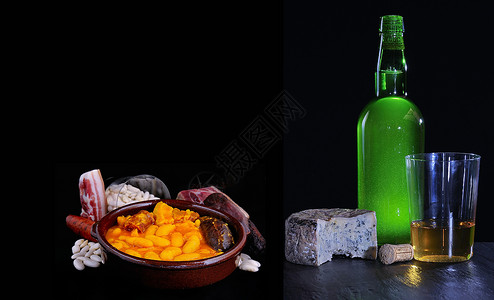 法巴达 大豆和香肠的烤豆汤高清图片