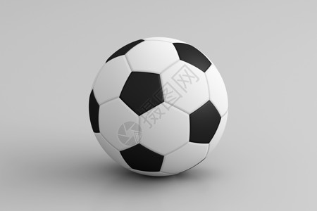 足球球孤立于白色 3D竞标背景图片