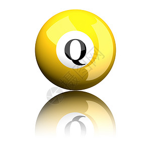 字母表字母 Q 球体 3d Renderin背景图片