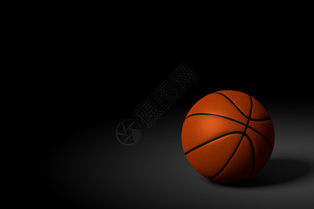 黑色背景的篮球棒球 3D 种子运动渲染灯光背景图片