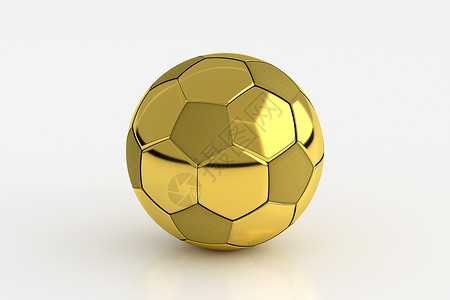 金足球球孤立于白色 3D竞拍背景图片