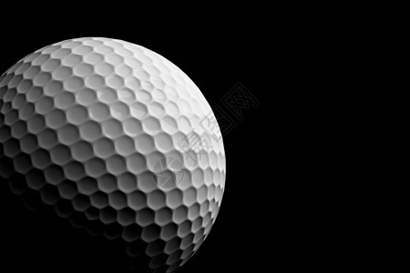 黑色背景的高尔夫球 3D 种子运动灯光渲染背景图片