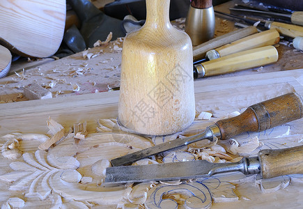 木雕工具背景图片