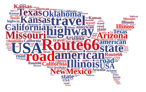 主题美国素材66号公路上的云运输历史历史性插图旅行背景