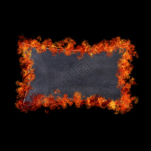 在火焰中的黑板标签烧烤框架木板横幅邀请函广告牌粉笔边界餐厅背景图片