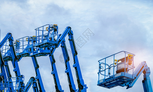 电热振动升降机 空中平台升升机 远光浮力车辆剪刀男人服务货物金属商业机器天线机械背景图片