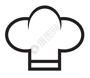 白色背景上的厨师帽时尚图标 厨师厨师帽我高清图片