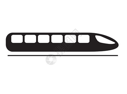 白色背景上的高速列车图标 平面样式 火车集成电路背景