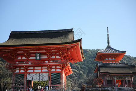 KYOTO  12月31日 游客参观十二月的清泉寺庙宗教神社城市观光地标清水佛教徒历史旅行历史性背景图片