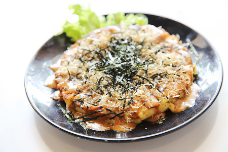 御好烧日食 日本披萨地区食物海藻灵魂文字饼子蔬菜饮食乌贼猪肉背景